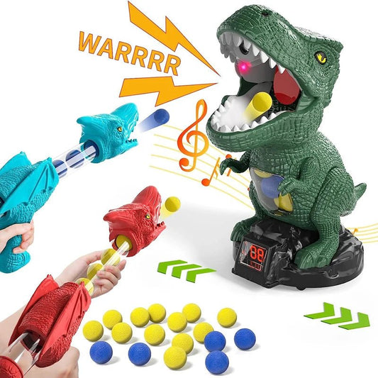 Dinosaur Shooting Toy | Moving Target Shooting Game, Inc Gun & Bullets - VarietyGifts