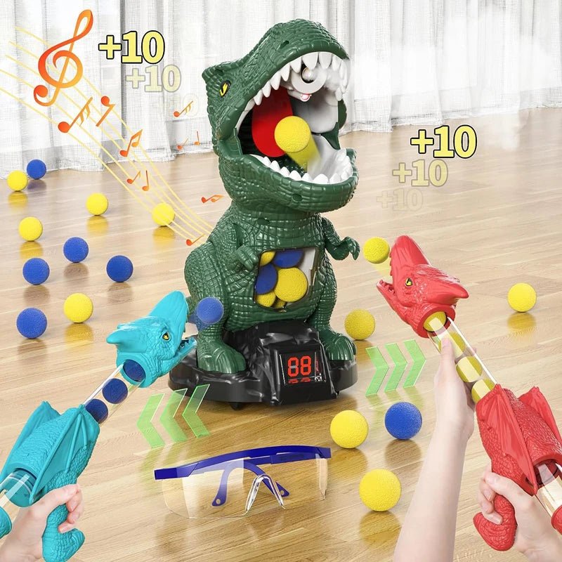 Dinosaur Shooting Toy | Moving Target Shooting Game, Inc Gun & Bullets - VarietyGifts