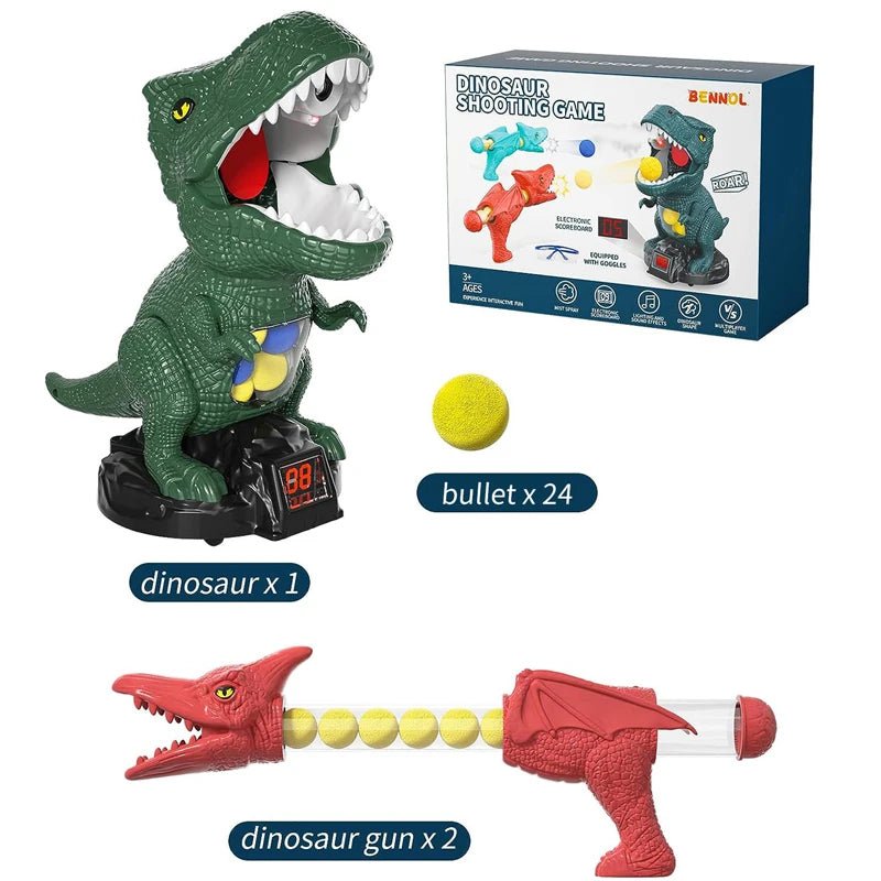 Dinosaur Shooting Toy | Moving Target Shooting Game, Inc Gun & Bullets - VarietyGifts