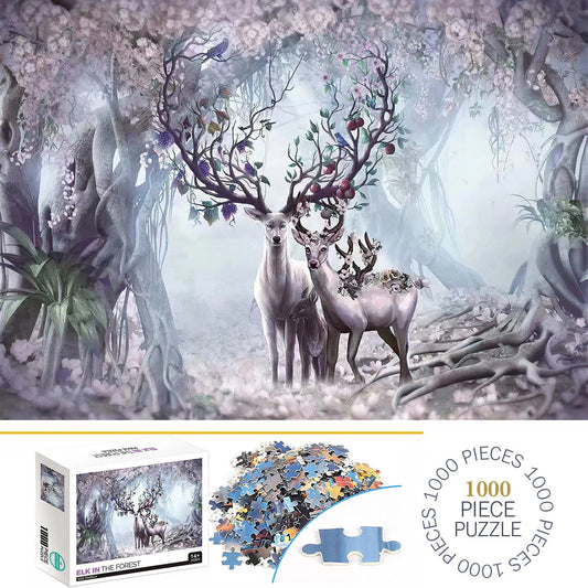 Elk In The Forest Jigsaw Puzzle 1000pc | Fun Jigsaw For Adults & Kids - VarietyGifts
