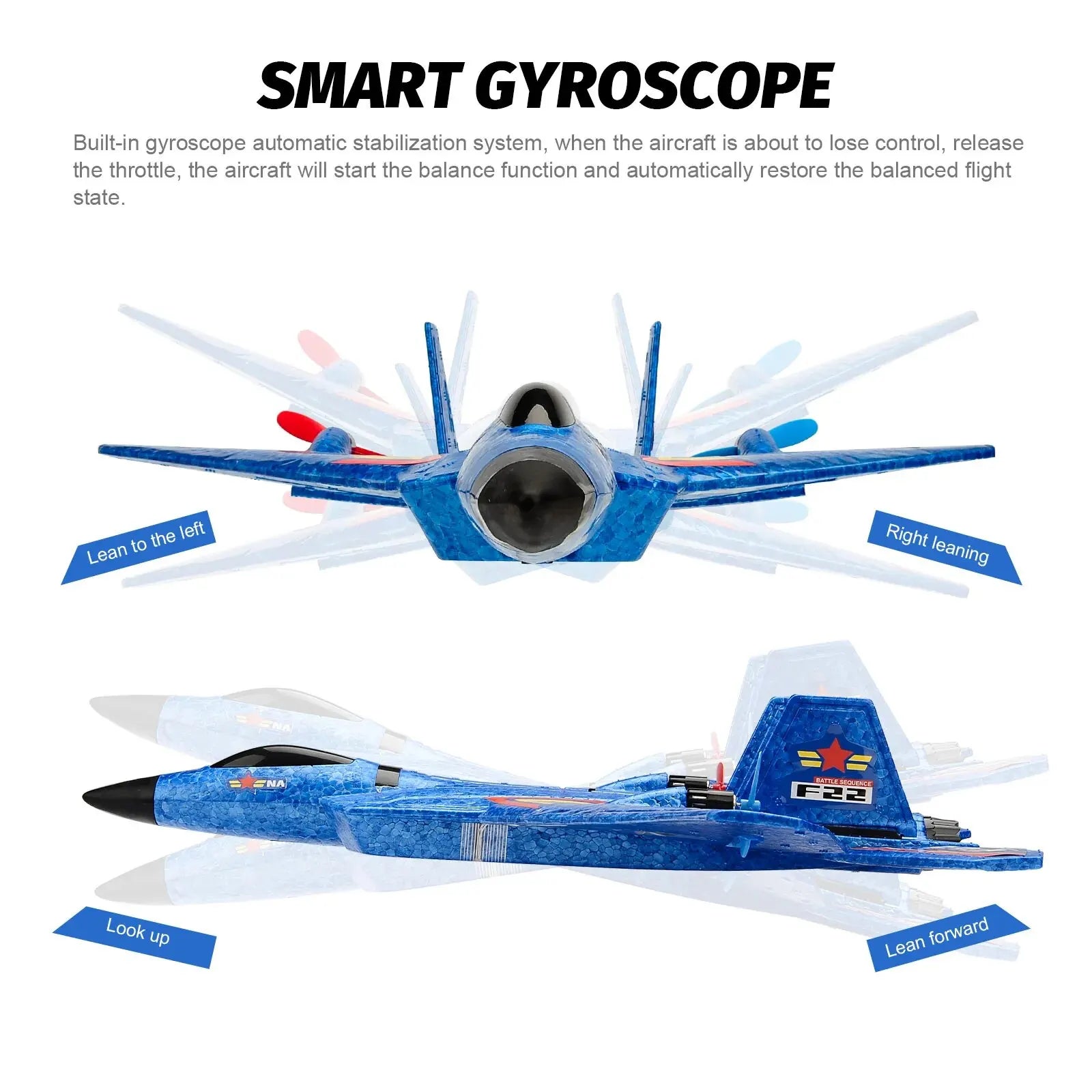 F22 Raptor RC Plane | Remote Control Airplane Glider With LED Lights - VarietyGifts