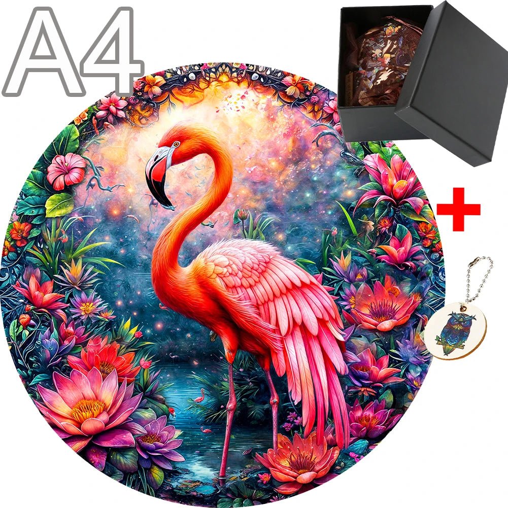 Flamingo Animal Wooden Jigsaw Puzzle | Unique Puzzle For Adults & Kids - VarietyGifts