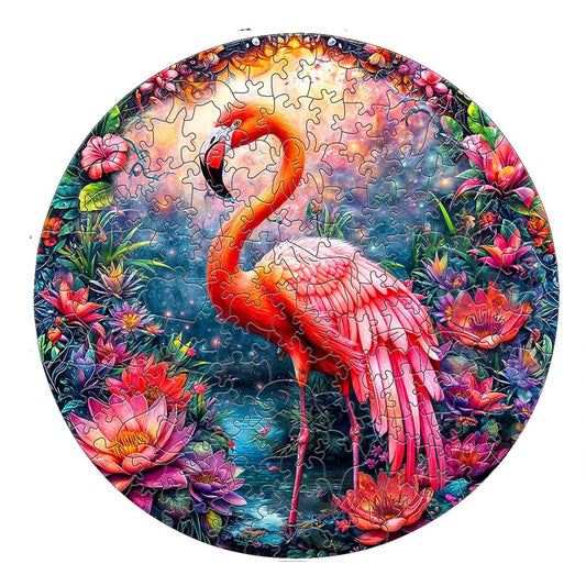 Flamingo Animal Wooden Jigsaw Puzzle | Unique Puzzle For Adults & Kids - VarietyGifts
