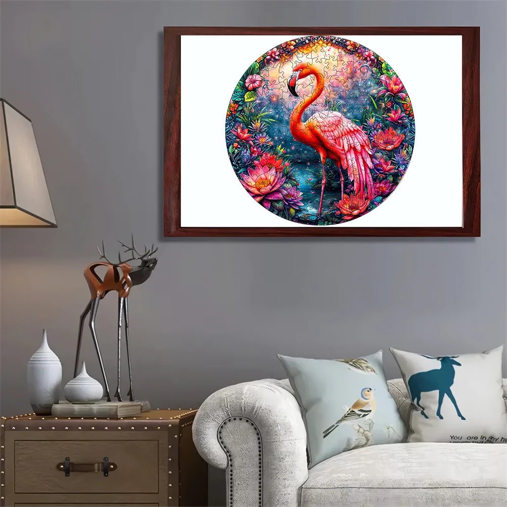 Flamingo Animal Wooden Jigsaw Puzzle | Unique Puzzle For Adults & Kids - VarietyGifts