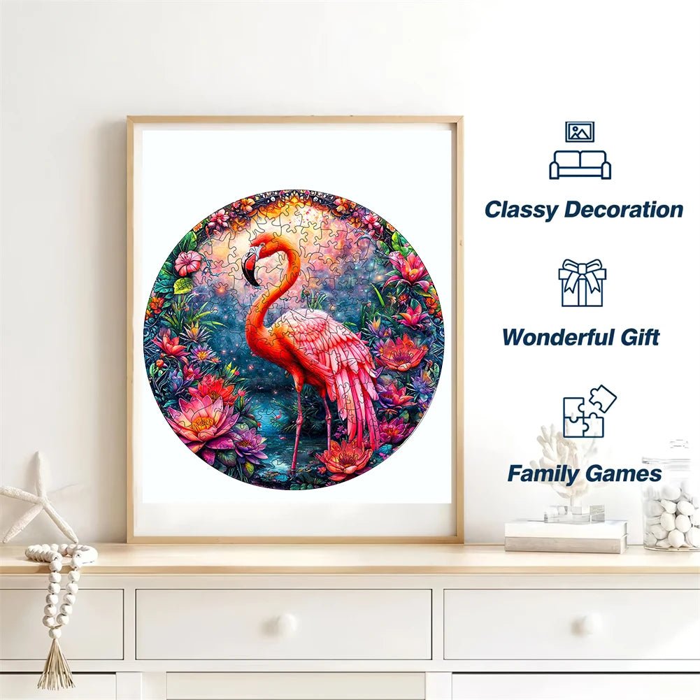 Flamingo Animal Wooden Jigsaw Puzzle | Unique Puzzle For Adults & Kids - VarietyGifts