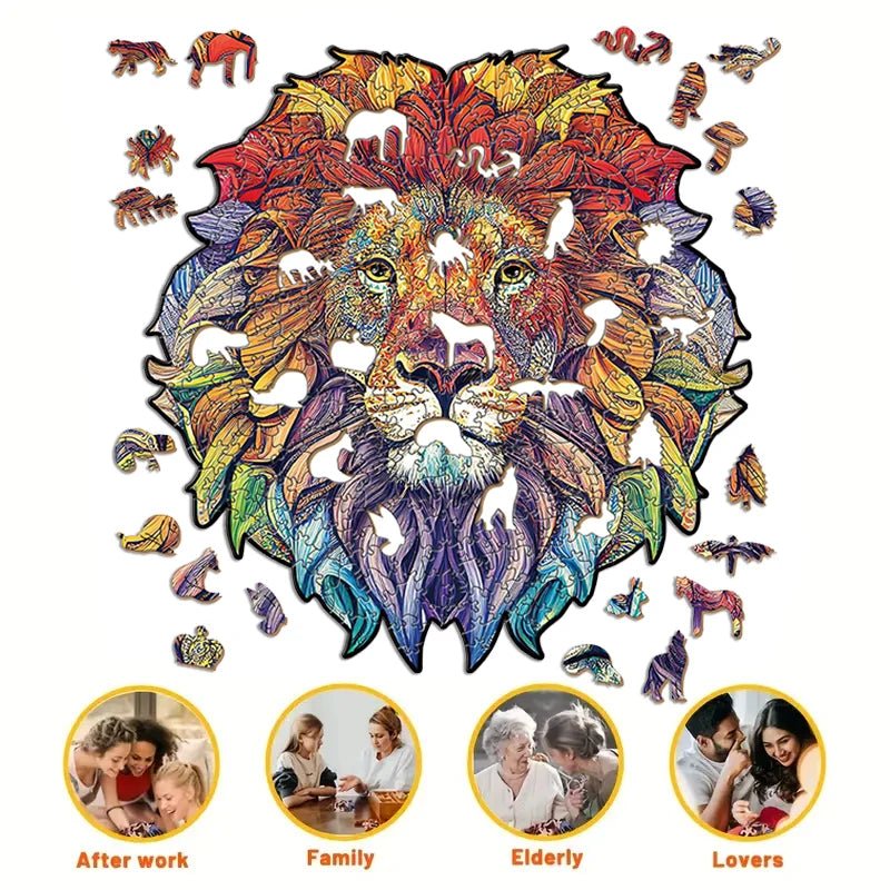 Fox Wooden Jigsaw Puzzle | Kids & Adults Irregular Round Jigsaw Puzzle - VarietyGifts