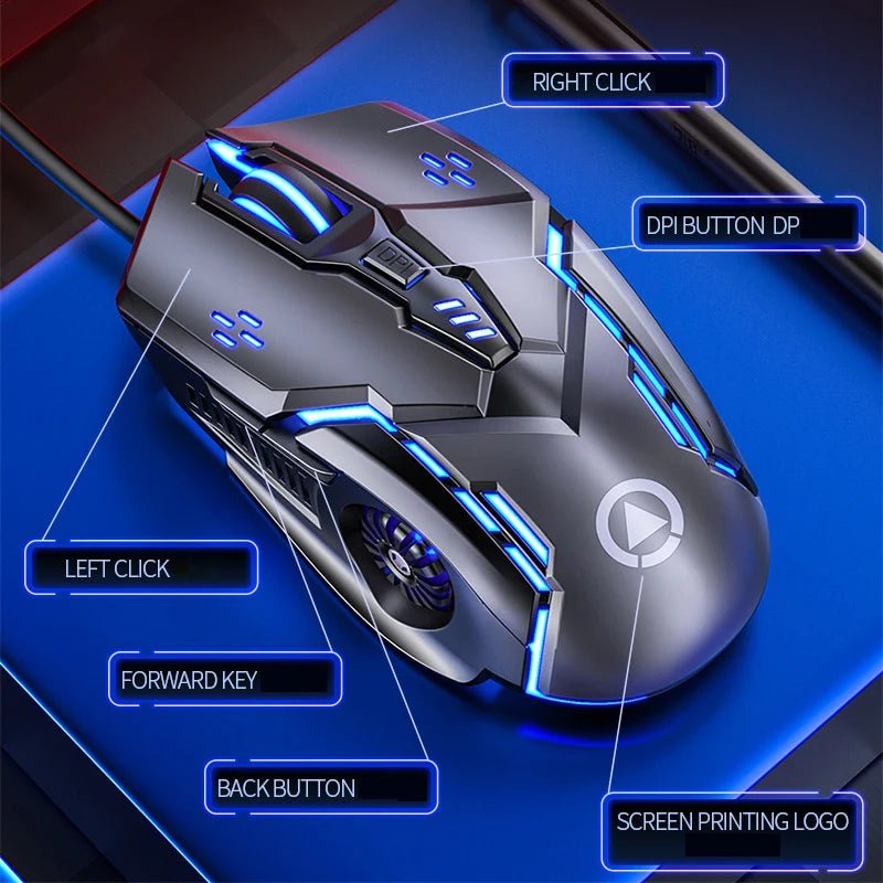 G5 Wired Gaming Mouse | Colourful Backlight, 6 Button Silent Mouse - VarietyGifts