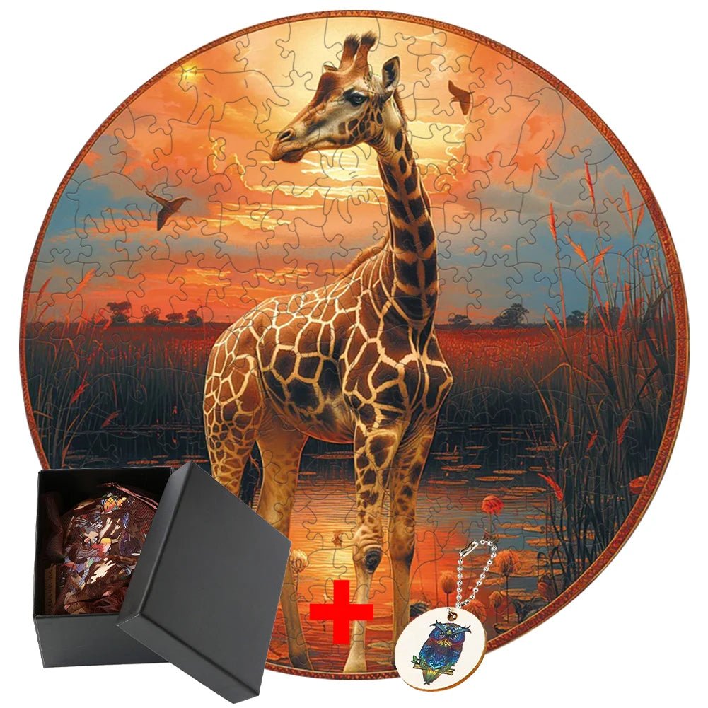 Giraffe Wooden Jigsaw Puzzle | Kids & Adults, Irregular Jigsaw Puzzle - VarietyGifts