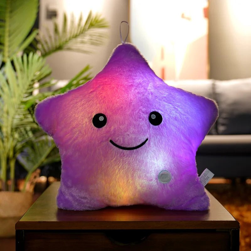 Glowing Star Pillow Plush | Soft Stuffed Plush, Colourful Cushion - VarietyGifts