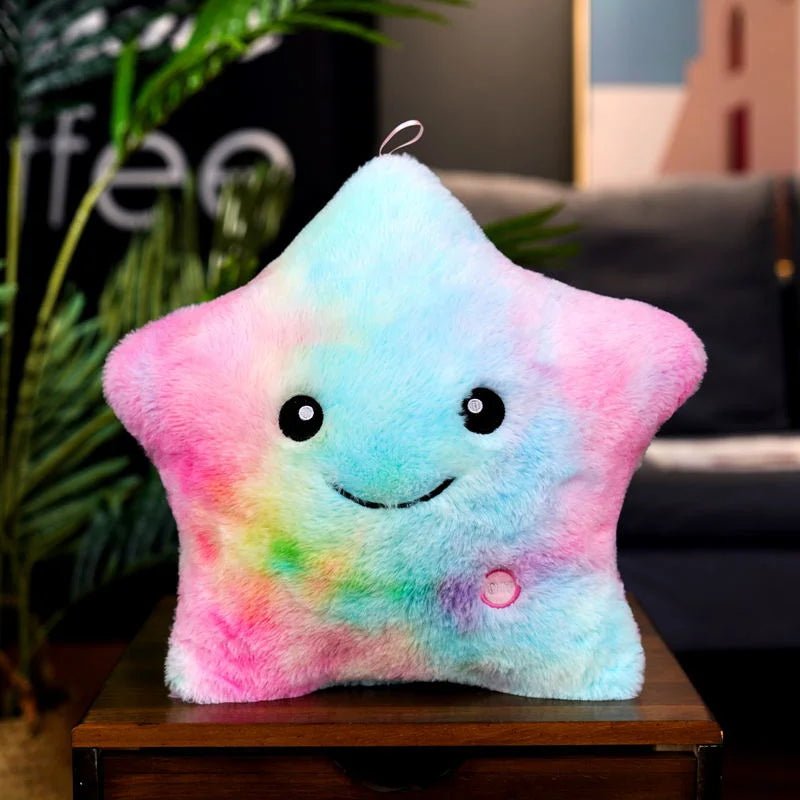 Glowing Star Pillow Plush | Soft Stuffed Plush, Colourful Cushion - VarietyGifts