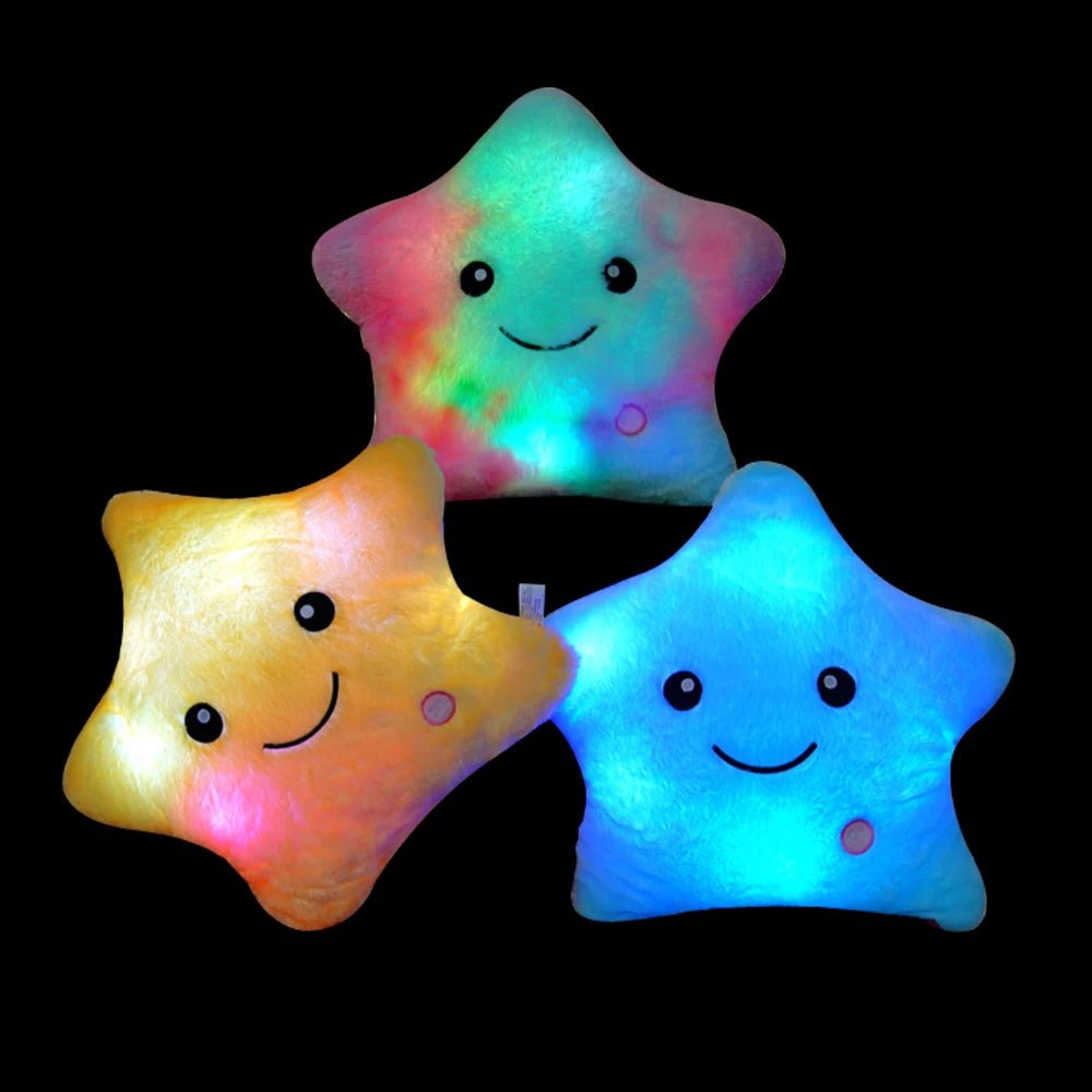 Glowing Star Pillow Plush | Soft Stuffed Plush, Colourful Cushion - VarietyGifts