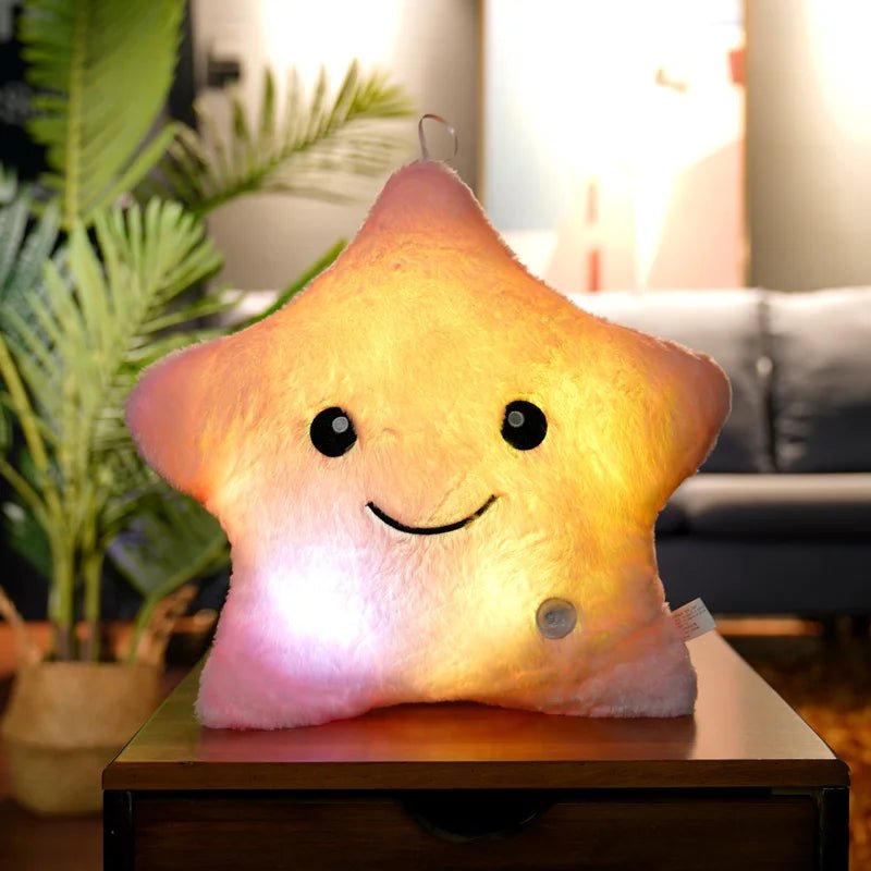 Glowing Star Pillow Plush | Soft Stuffed Plush, Colourful Cushion - VarietyGifts