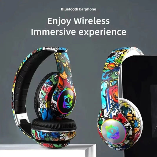 Graffiti Wireless Bluetooth Headset | Foldable Gaming Headphones - VarietyGifts