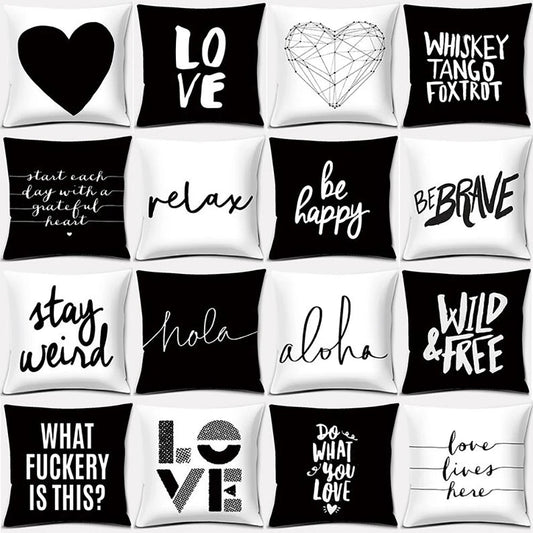 Inspirational & Funny Quotes Cushion Covers | Black & White Motivation - VarietyGifts