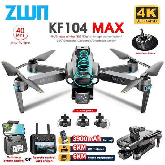 KF104 Professional UAV Drone | 4K Camera, 3 - Axis Gimbal Obstacle Avoid - VarietyGifts