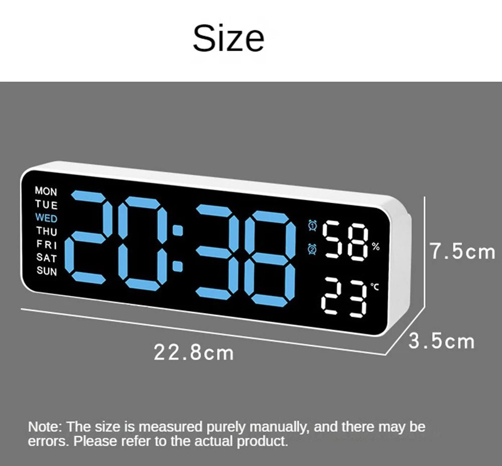 Large Digital Clock | Sleek Digital Clock, Adjustable & Bright, LED - VarietyGifts