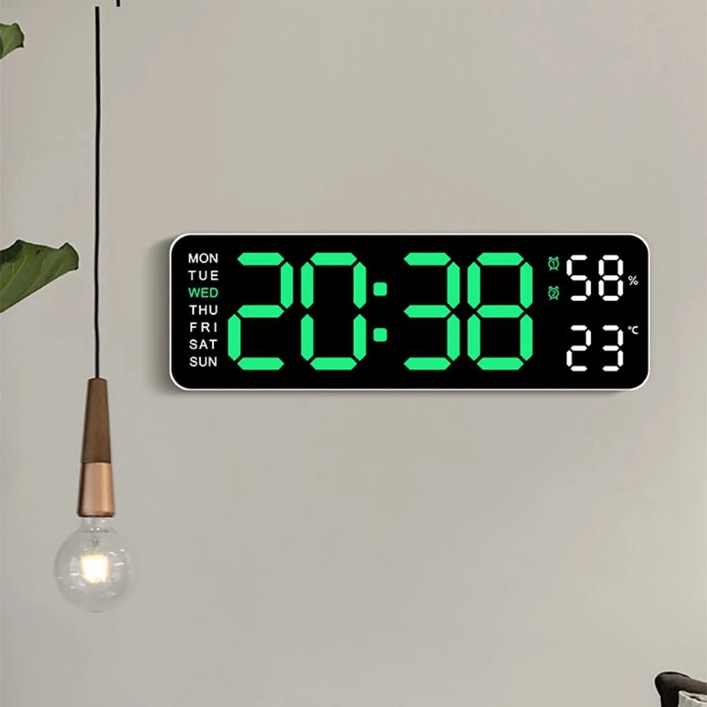 Large Digital Clock | Temperature & Humidity, Bright, Adjustable, LED
