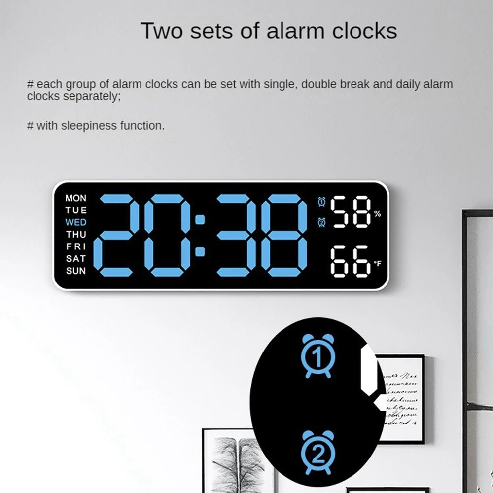 Large Digital Clock | Sleek Digital Clock, Adjustable & Bright, LED - VarietyGifts