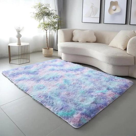 Large Tie Dye Fluffy Rug | Soft Living Room & Bedroom Decorative Rug - VarietyGifts