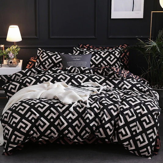Luxury Black Bedding Set (Free Pillowcases) | Single, Double, King, Queen, Twin - VarietyGifts