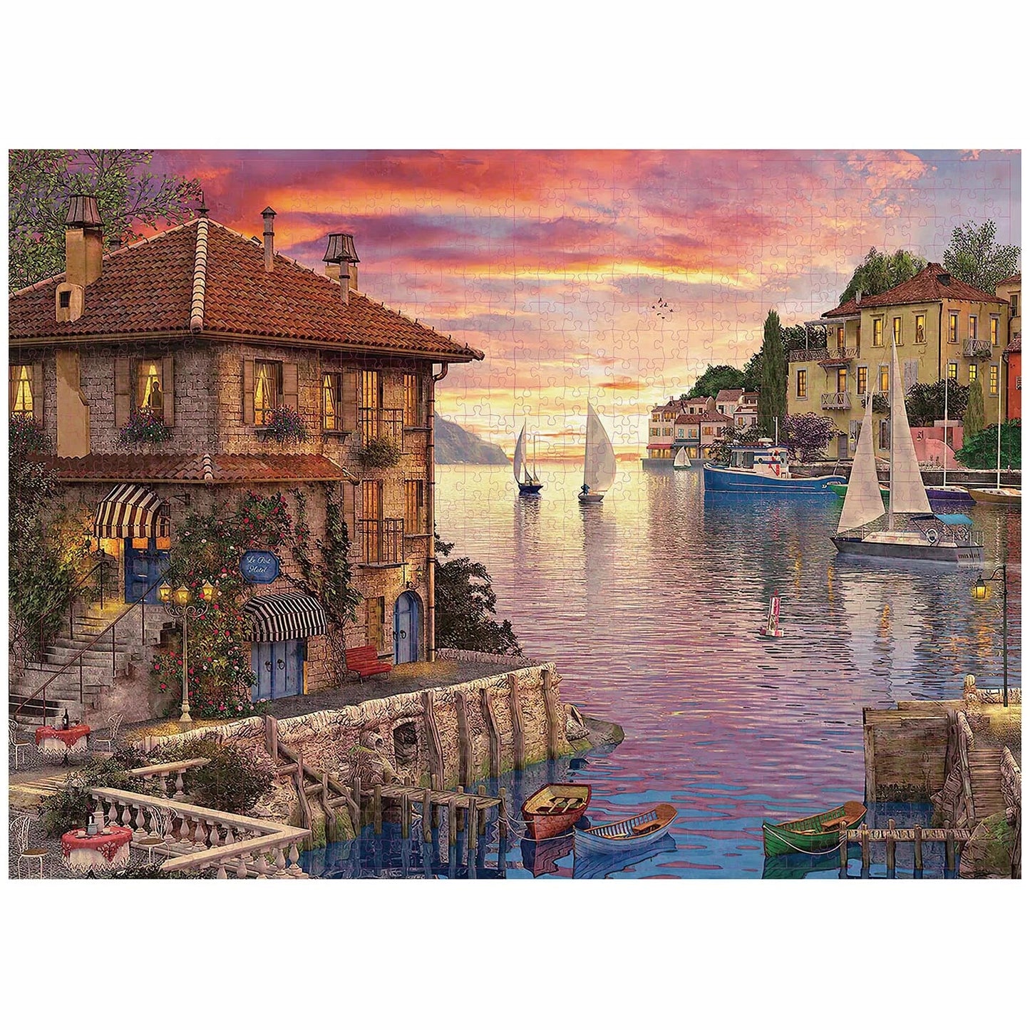 Mediterranean Harbour Jigsaw Puzzle 1000pc | Fun Jigsaw For Adults - VarietyGifts