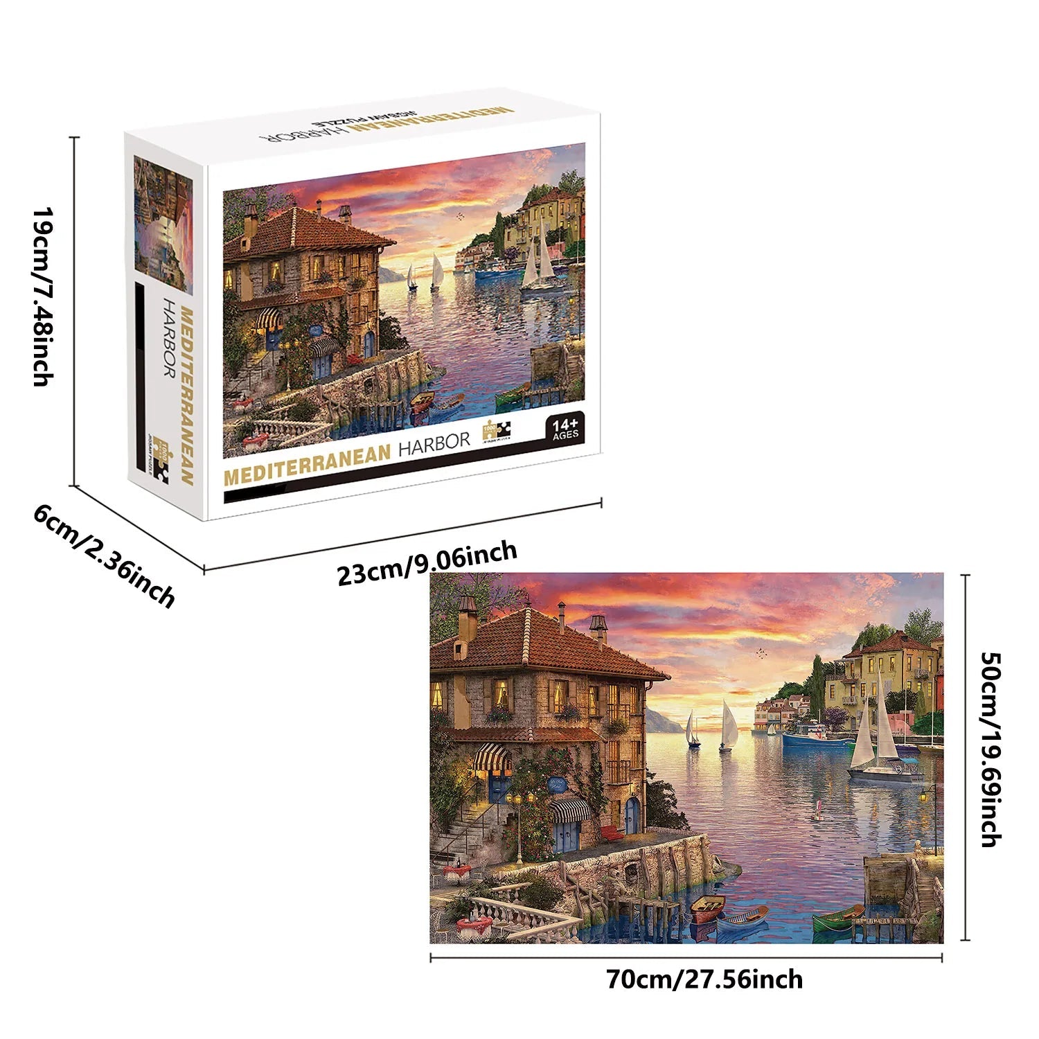 Mediterranean Harbour Jigsaw Puzzle 1000pc | Fun Jigsaw For Adults - VarietyGifts