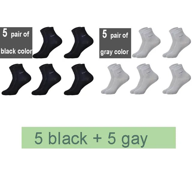 Men's Bamboo Socks 10pc | Comfortable, Breathable, Sweat Absorbing - VarietyGifts