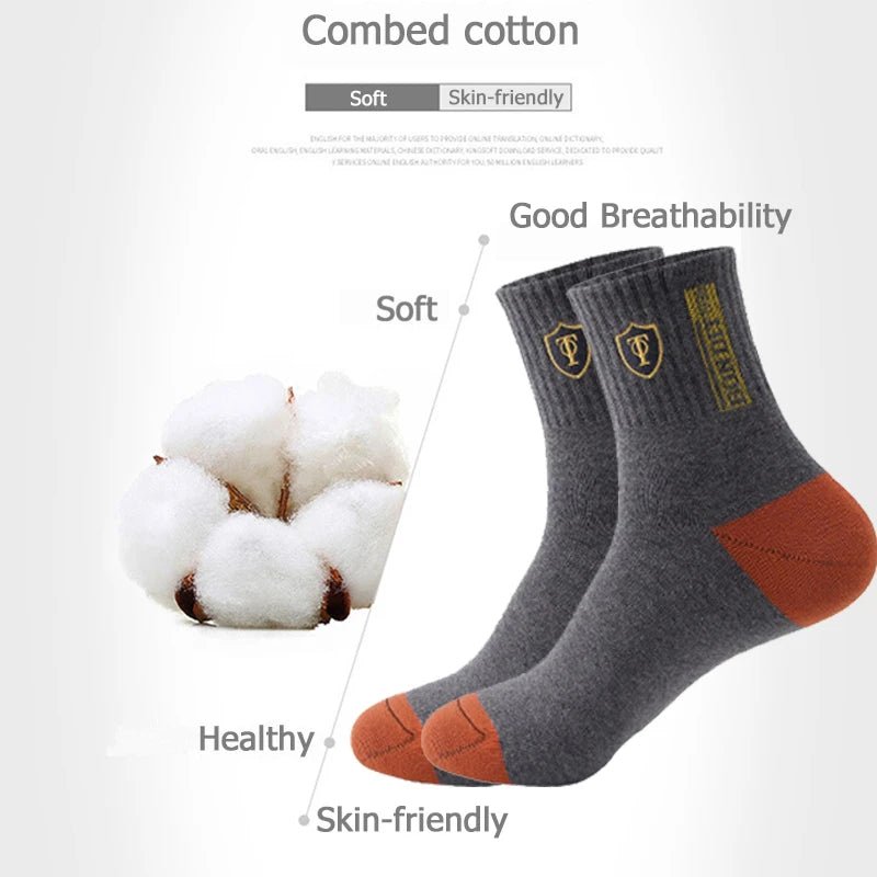 Men's Sports Socks 5pc | Sweat Absorbent, Comfortable, Breathable - VarietyGifts