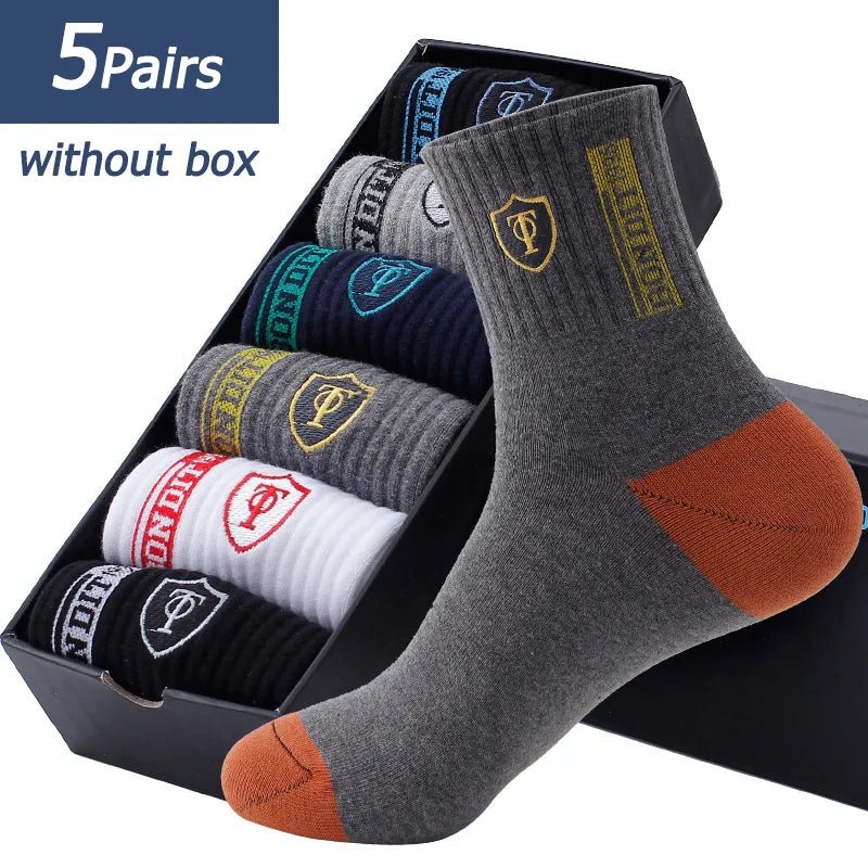 Men's Sports Socks 5pc | Sweat Absorbent, Comfortable, Breathable - VarietyGifts