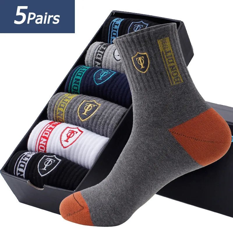 Men's Sports Socks 5pc | Sweat Absorbent, Comfortable, Breathable - VarietyGifts