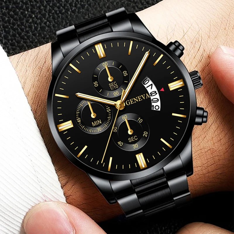 Men’s Stainless Steel Watch | Luxury Quartz Wrist Watch, Businessmen - VarietyGifts