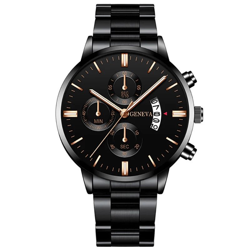 Men’s Stainless Steel Watch | Luxury Quartz Wrist Watch, Businessmen - VarietyGifts