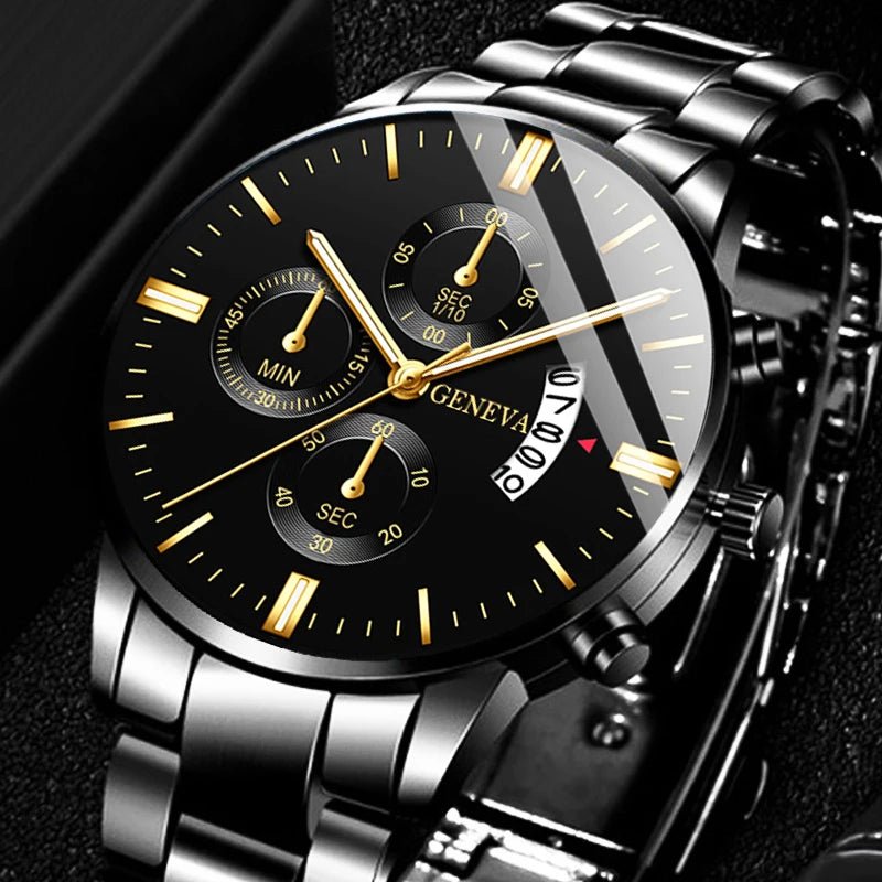 Men’s Stainless Steel Watch | Luxury Quartz Wrist Watch, Businessmen - VarietyGifts