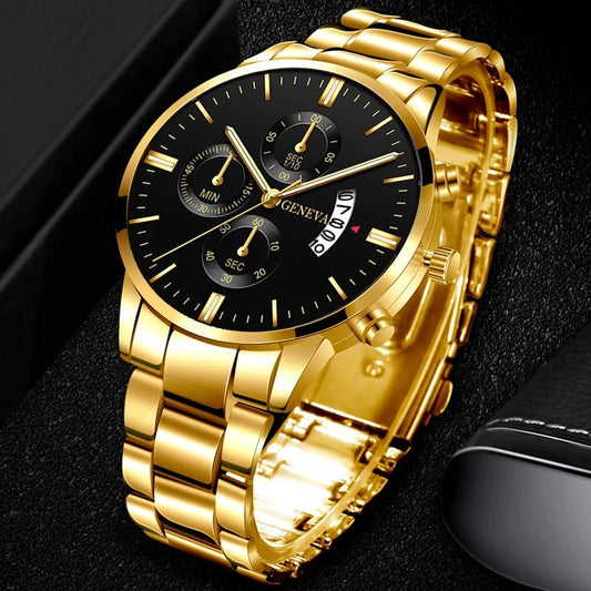 Men’s Stainless Steel Watch | Luxury Quartz Wrist Watch, Businessmen - VarietyGifts