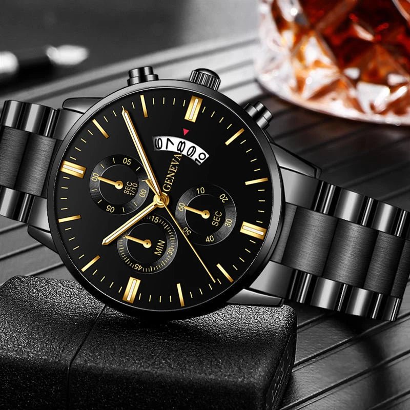 Men’s Stainless Steel Watch | Luxury Quartz Wrist Watch, Businessmen - VarietyGifts