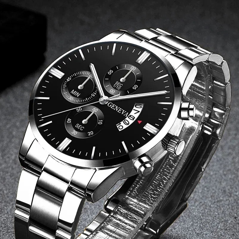 Men’s Stainless Steel Watch | Luxury Quartz Wrist Watch, Businessmen - VarietyGifts