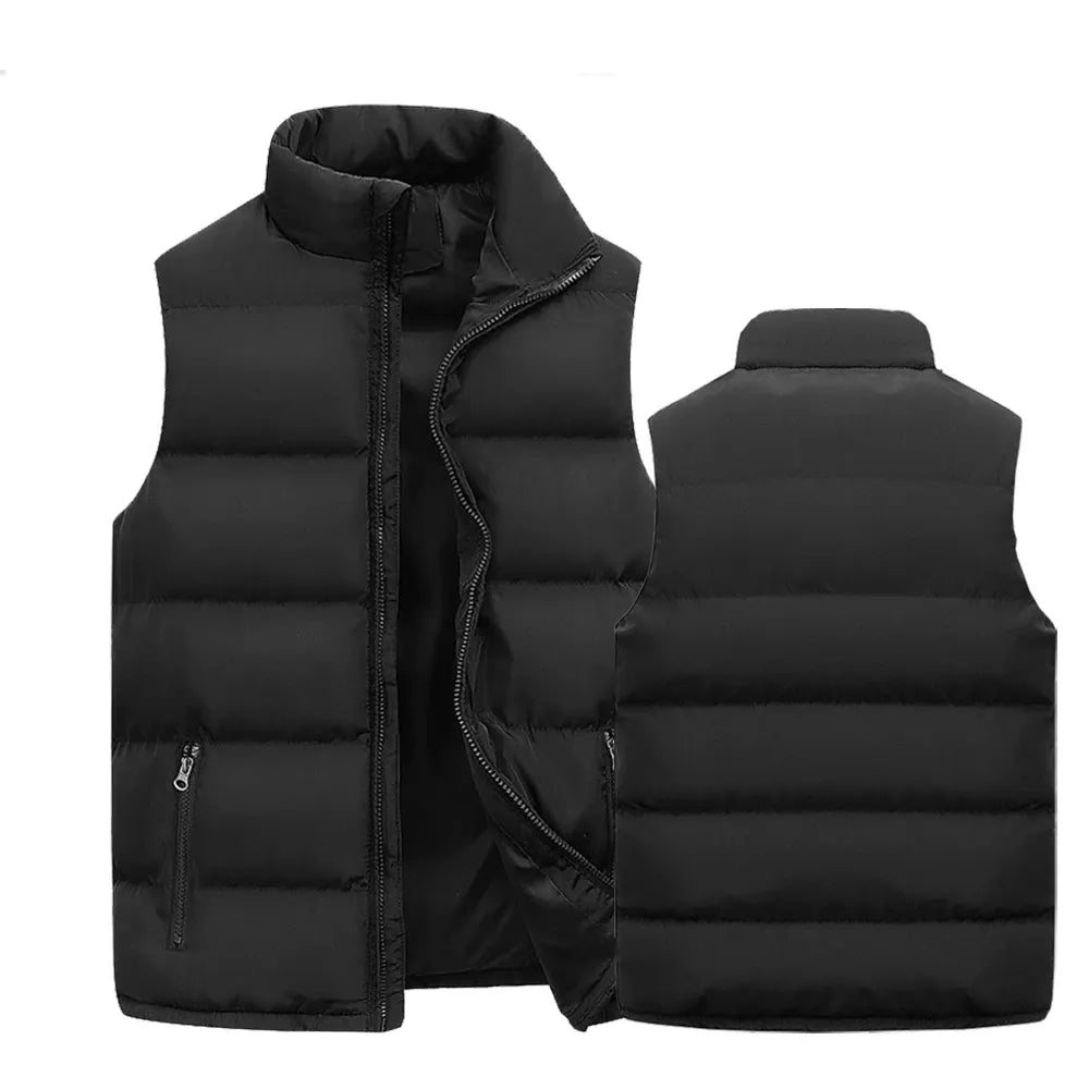 Mens Vest Jacket | Warm Sleeveless Coat, Winter Waterproof Zipper Coat