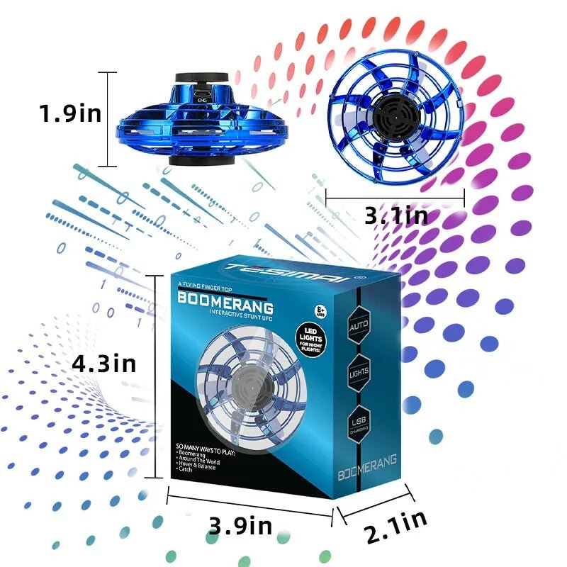 Mini Flying Spinner Toy | Luminous UFO Drone, Hand Operated - VarietyGifts