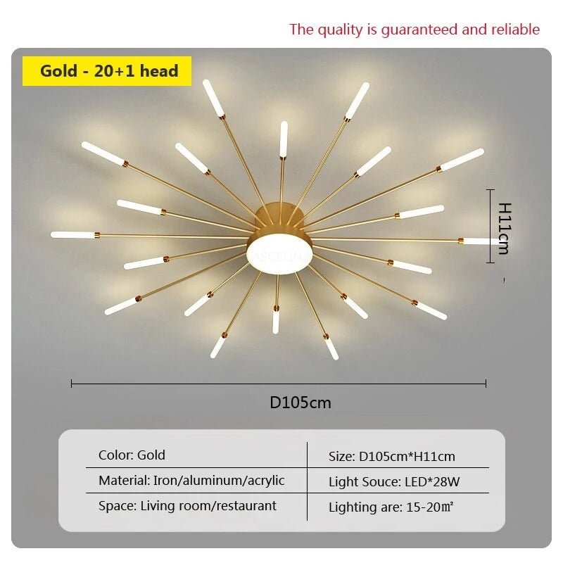 Modern LED Ceiling Light | Sun Flower Lamp For Living Room, Bedroom - VarietyGifts