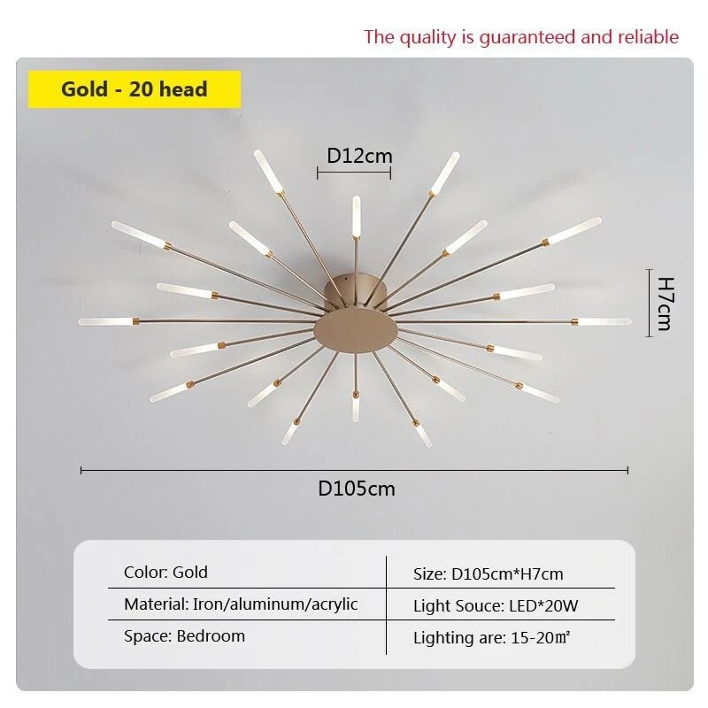 Modern LED Ceiling Light | Sun Flower Lamp For Living Room, Bedroom - VarietyGifts