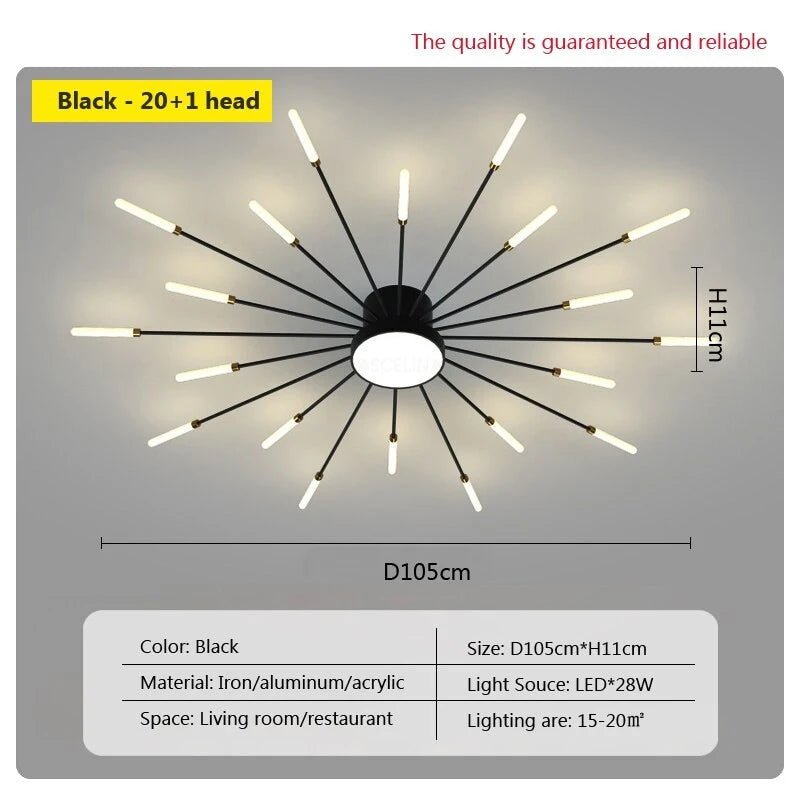 Modern LED Ceiling Light | Sun Flower Lamp For Living Room, Bedroom - VarietyGifts