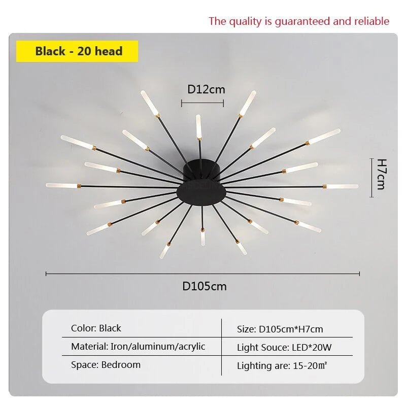 Modern LED Ceiling Light | Sun Flower Lamp For Living Room, Bedroom - VarietyGifts