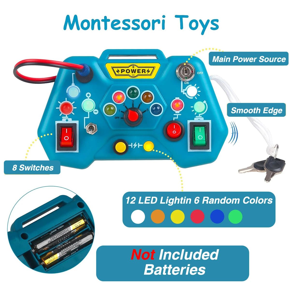 Montessori Busy Board Sensory Toy | Fun Cognitive LED Fidget Toy - VarietyGifts