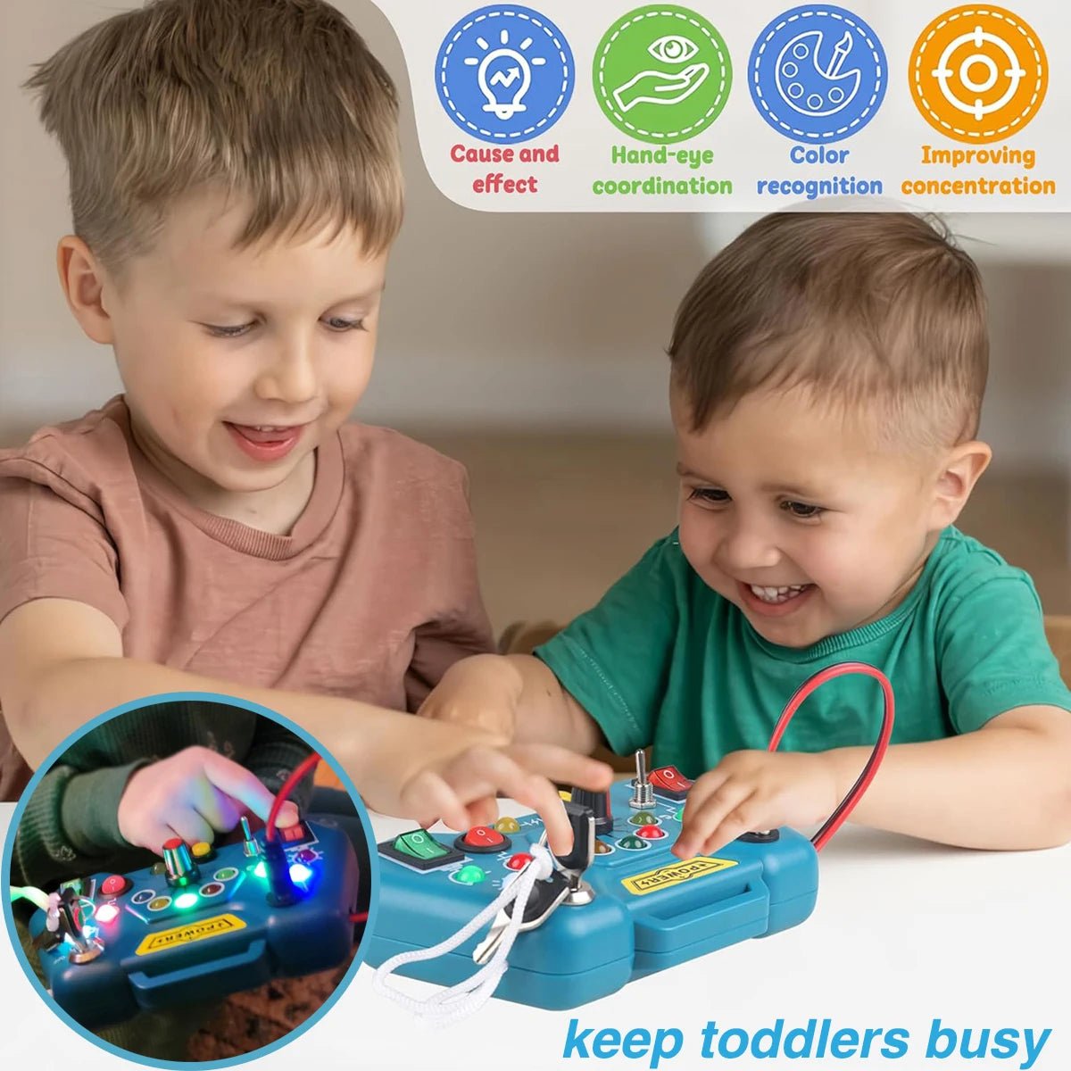 Montessori Busy Board Sensory Toy | Fun Cognitive LED Fidget Toy - VarietyGifts