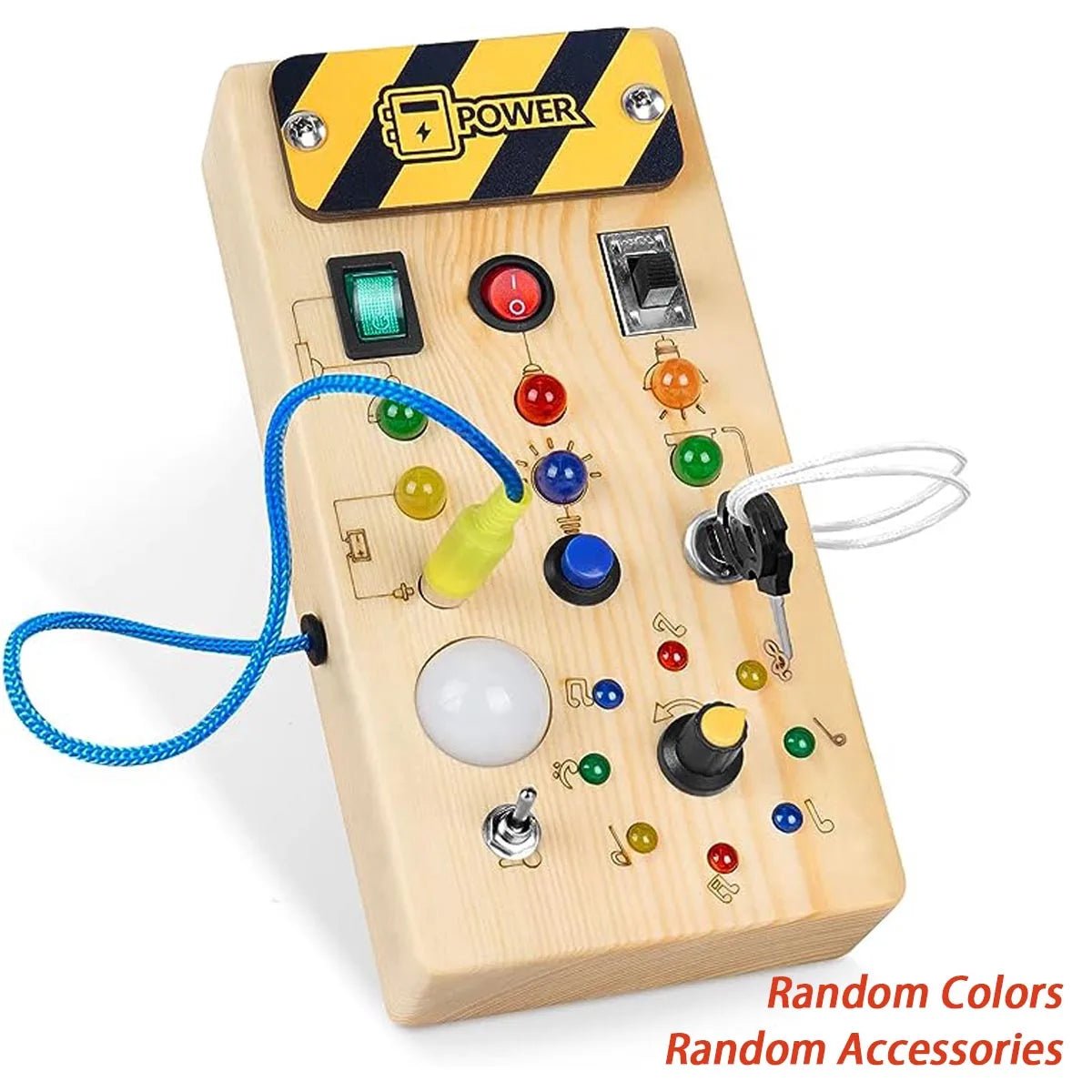 Montessori Busy Board | Wooden Sensory Toys With Lights, Fidget Toy - VarietyGifts