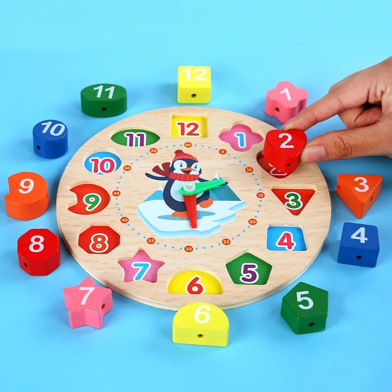 Montessori Wooden Clock Jigsaw | Educational Learning Toy, Cognitive - VarietyGifts