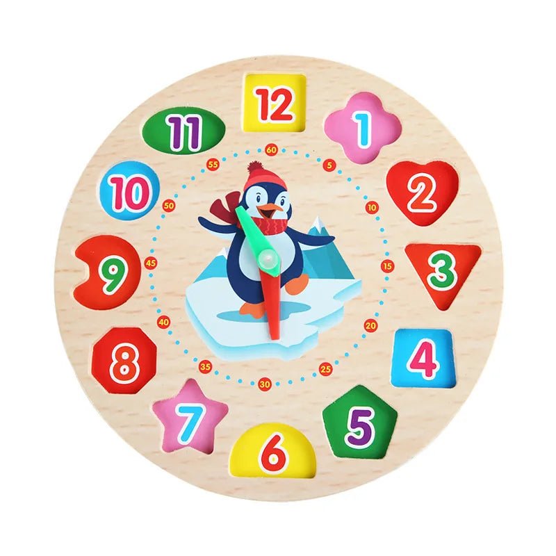 Montessori Wooden Clock Jigsaw | Educational Learning Toy, Cognitive - VarietyGifts