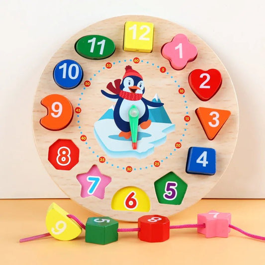 Montessori Wooden Clock Jigsaw | Educational Learning Toy, Cognitive - VarietyGifts