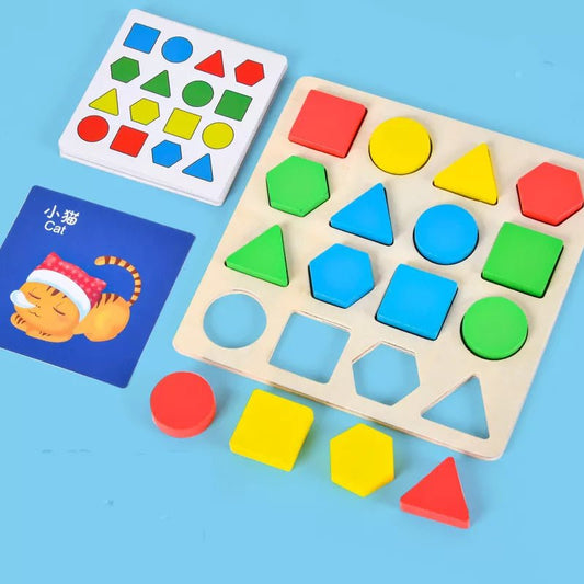 Montessori Wooden Shape Jigsaw | Educational Toys For Children - VarietyGifts