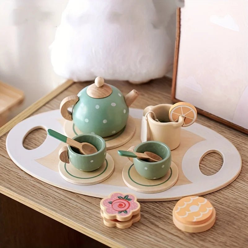 Montessori Wooden Tea Party Set | Early Education, Wooden Play House - VarietyGifts